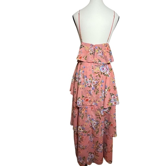 House Of Harlow X Revolve Nel Maxi Dress Sundress Size Small Tiered Flowy Pink - Picture 5 of 9